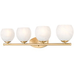 Colette Bathroom Vanity Light - Modern Gold / Feathered White