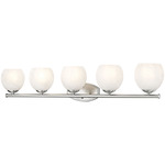 Colette Bathroom Vanity Light - Brushed Nickel / Feathered White