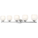 Colette Bathroom Vanity Light - Chrome / Feathered White