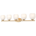 Colette Bathroom Vanity Light - Modern Gold / Feathered White