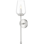 Dominique Wall Sconce - Brushed Nickel / Clear
