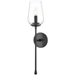 Dominique Wall Sconce - Matte Black / Clear