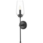 Clara Wall Sconce - Matte Black / Clear