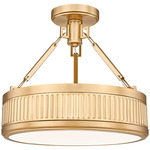 Quinn Color-Select Semi Flush Ceiling Light - Modern Gold / White