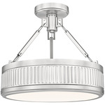 Quinn Color-Select Semi Flush Ceiling Light - Satin Nickel / White