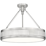 Quinn Color-Select Semi Flush Ceiling Light - Satin Nickel / White