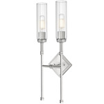 Esme 2-Light Wall Sconce - Brushed Nickel / Clear
