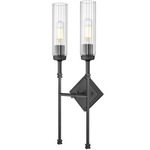 Esme 2-Light Wall Sconce - Matte Black / Clear