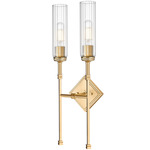 Esme 2-Light Wall Sconce - Modern Gold / Clear