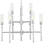 Esme 2-Tier Chandelier - Brushed Nickel / Clear