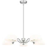 Breton Convertible Chandelier - Brushed Nickel / White