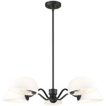 Breton Convertible Chandelier - Matte Black / White