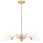 Breton Convertible Chandelier - Modern Gold / White