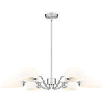 Breton Convertible Chandelier - Brushed Nickel / White