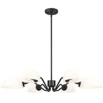 Breton Convertible Chandelier - Matte Black / White