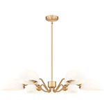 Breton Convertible Chandelier - Modern Gold / White