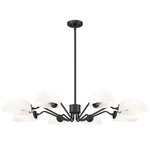 Breton Convertible Chandelier - Matte Black / White