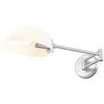 Breton Swing Arm Wall Sconce - Brushed Nickel / White