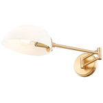 Breton Swing Arm Wall Sconce - Modern Gold / White