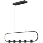 Saros Color-Select Linear Chandelier - Matte Black / White