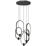Saros Color-Select Chandelier - Matte Black / White