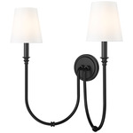 Jisele 2-Light Wall Sconce - Matte Black / White