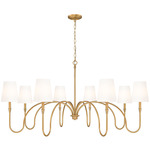 Jisele Chandelier - Rubbed Brass / White