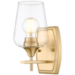 Joliet Vanity Wall Sconce - Burnished Brass / Clear