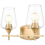 Joliet Bathroom Vanity Light - Burnished Brass / Clear