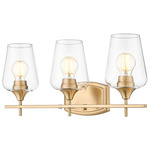Joliet Bathroom Vanity Light - Burnished Brass / Clear