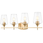 Joliet Bathroom Vanity Light - Burnished Brass / Clear