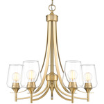 Joliet Chandelier - Burnished Brass / Clear