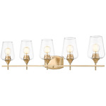 Joliet Bathroom Vanity Light - Burnished Brass / Clear