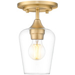 Joliet Ceiling Light - Burnished Brass / Clear