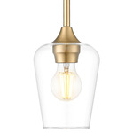 Joliet Mini Pendant - Burnished Brass / Clear