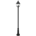 Raphael Outdoor Post with Decorative Base - Sand Black / Clear Seedy