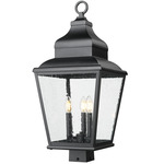 Raphael Outdoor Post Light with Square Fitter - Sand Black / Clear Seedy
