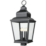 Raphael Outdoor Post Light with Square Fitter - Sand Black / Clear Seedy