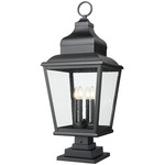 Raphael Outdoor Pier Light with Square Stepped Base - Sand Black / Clear Seedy
