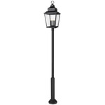 Raphael Outdoor Post Light with Cylinder Base - Sand Black / Clear Seedy