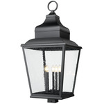 Raphael Outdoor Post Light with Square Fitter - Sand Black / Clear Seedy