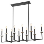 Gaultier Linear Chandelier - Matte Black / Modern Gold