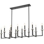 Gaultier Linear Chandelier - Matte Black / Modern Gold