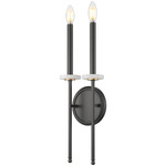 Gaultier 2-Light Wall Sconce - Matte Black / Modern Gold