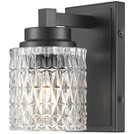 Jacqueline Wall Sconce - Matte Black / Clear Diamond
