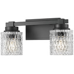Jacqueline Bathroom Vanity Light - Matte Black / Clear Diamond