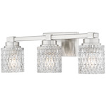 Jacqueline Bathroom Vanity Light - Brushed Nickel / Clear Diamond