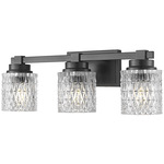 Jacqueline Bathroom Vanity Light - Matte Black / Clear Diamond
