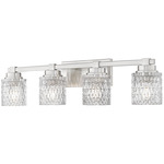 Jacqueline Bathroom Vanity Light - Brushed Nickel / Clear Diamond