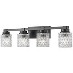 Jacqueline Bathroom Vanity Light - Matte Black / Clear Diamond